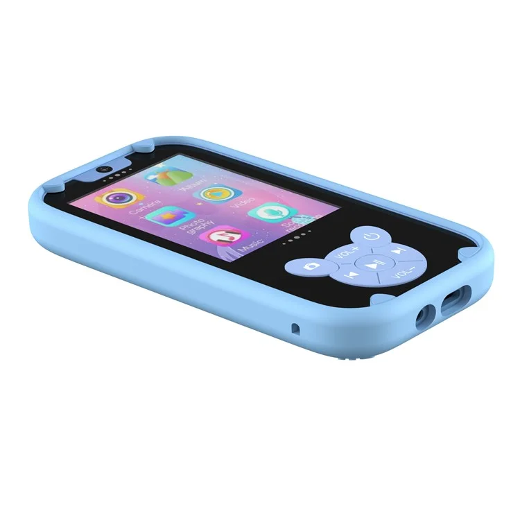 Cámara Juego de diseño de dibujos animados W9 de 2.8 pulgadas Reloj despertador recargable HD Cámara de juguete - Azul