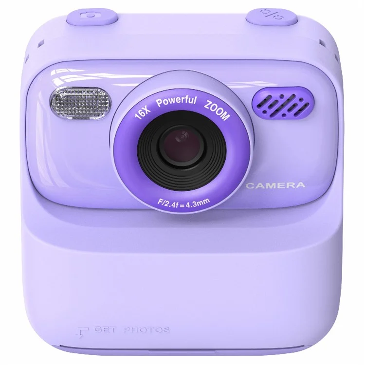 Câmera Digital Fotográfica Instantânea para Crianças P79, Câmera Divertida HD 1080P com Lente Dupla - Roxa