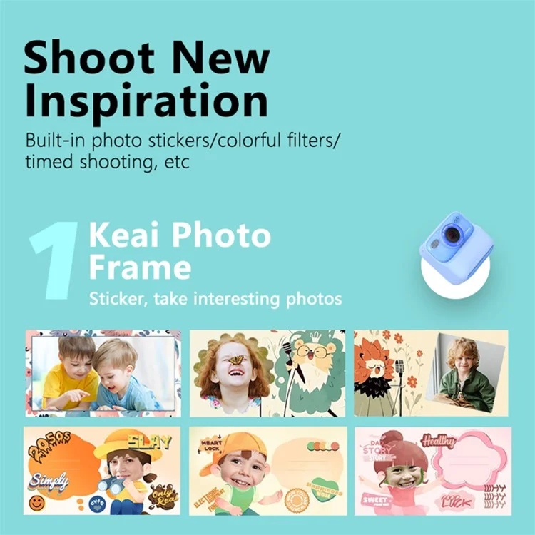 Câmera Digital Fotográfica Instantânea para Crianças P79, Câmera Divertida HD 1080P com Lente Dupla - Roxa