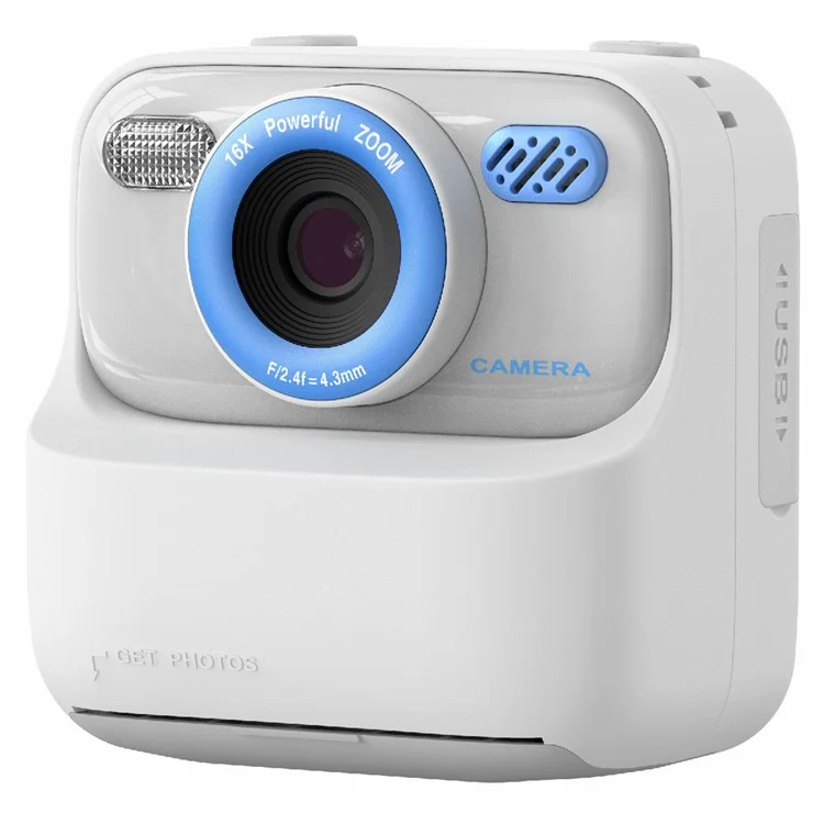 P79 Photo Instant Print Kids Digital Camera Fun Game HD 1080P Dual Lens Camera - White