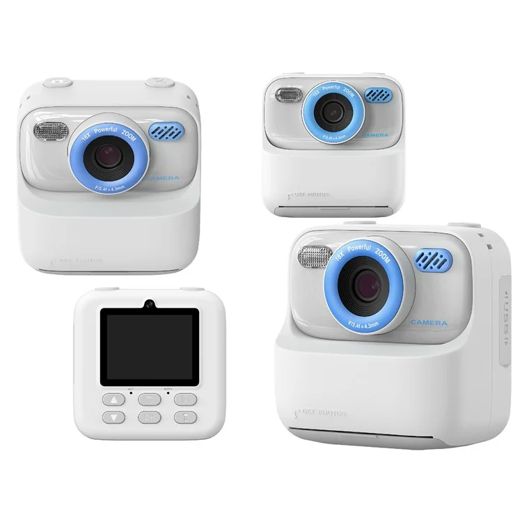 P79 Photo Instant Print Kids Digital Camera Fun Game HD 1080P Dual Lens Camera - White