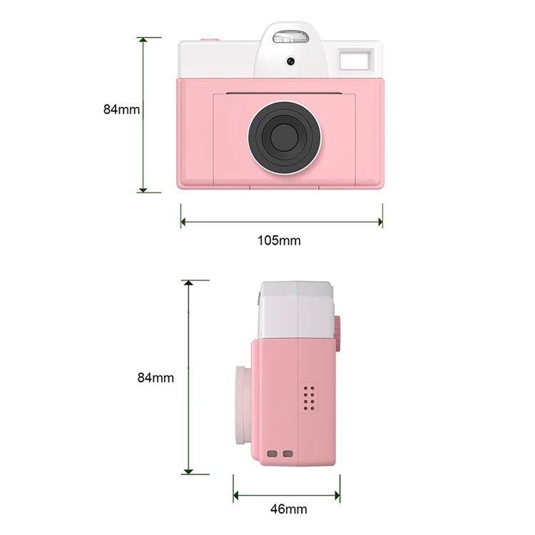 Q8 200 DPI Instant Print Children Digital Camera Mini Inkless Thermal Printer - Pink