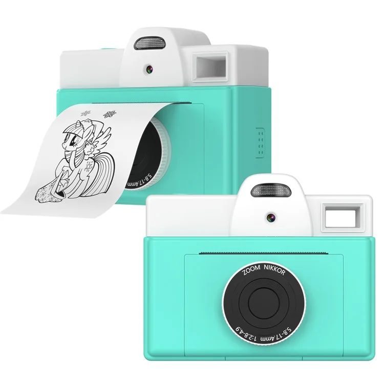 Q8 200 DPI Instant Print Children Digital Camera Mini Inkless Thermal Printer - Blue