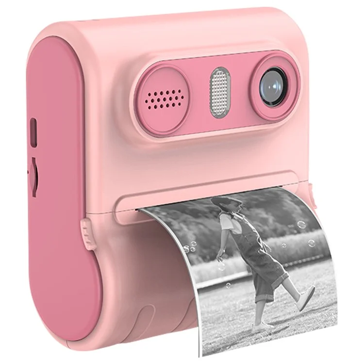 LK001 Kid's Toy Camera Thermal Inkless Photo Printer Mini Printing Device - Pink