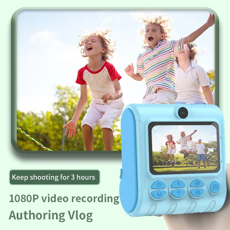 LK001 Kid's Toy Camera Thermal Inkless Photo Printer Mini Printing Device - Pink