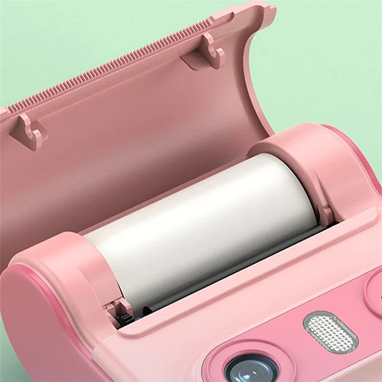 LK001 Kid's Toy Camera Thermal Inkless Photo Printer Mini Printing Device - Pink