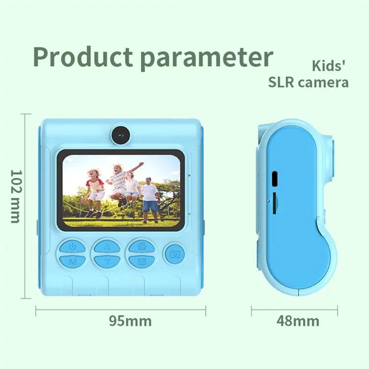 LK001 Kid's Toy Camera Thermal Inkless Photo Printer Mini Printing Device - Pink
