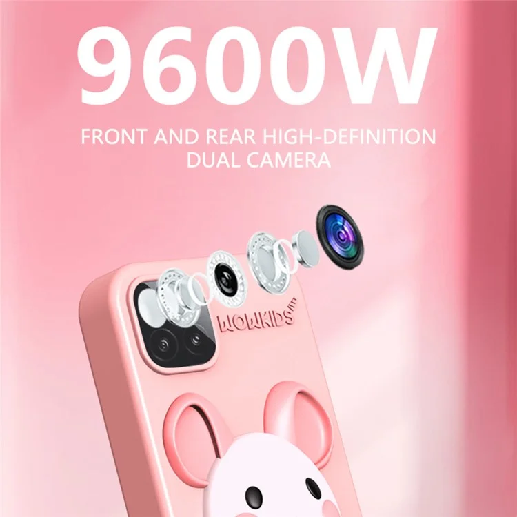 P1 Plus Toddler Early Education Kids Phone Toy Dual-Lens Camera (Without Storage Card) - Pink