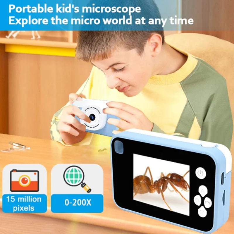 AC10 HD Dual Lens 2.4 Inch IPS Screen Kids Camera with Tripod, No Memory Card - Purple