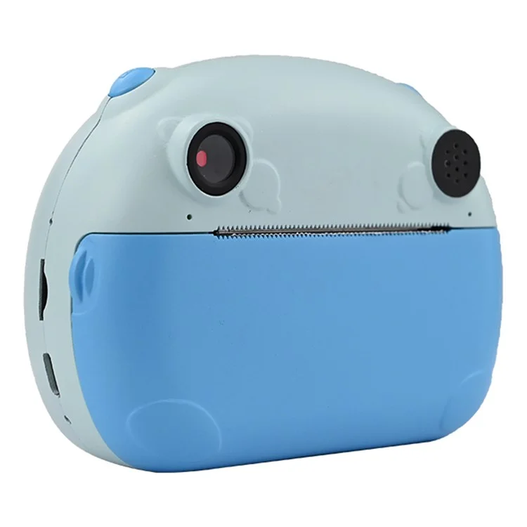 KDC-0013B Cámara instantánea de pantalla de 2,4 pulgadas HD, con doble lente y impresión térmica para niños, con tarjeta TF de 32G + lector de tarjetas - Azul