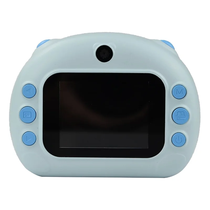 KDC-0013B Cámara instantánea de pantalla de 2,4 pulgadas HD, con doble lente y impresión térmica para niños, con tarjeta TF de 32G + lector de tarjetas - Azul