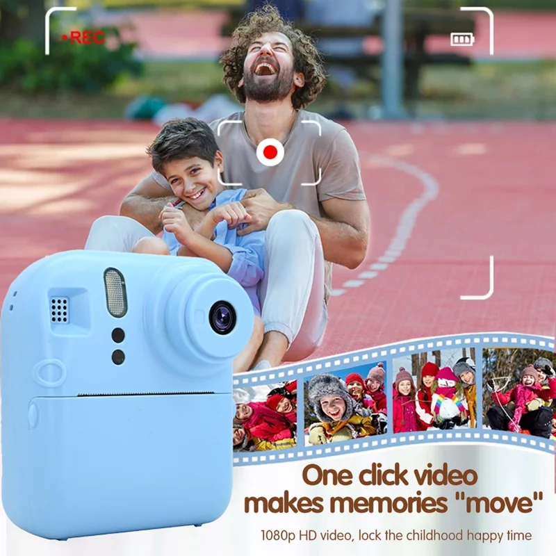 KDC-0013E HD 2.4 inch Screen Kids Camera Thermal Inkless Photo Printer with 32G TF Card+Card Reader - Green