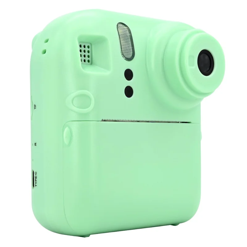 KDC-0013E HD 2.4 inch Screen Kids Camera Thermal Inkless Photo Printer with 32G TF Card+Card Reader - Green
