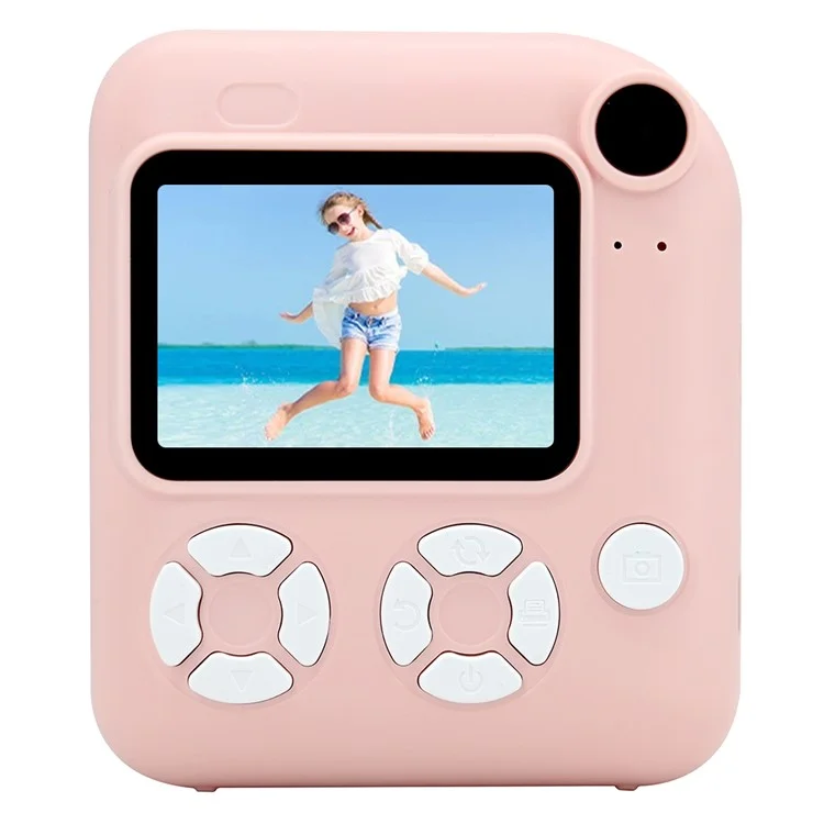 KDC-0013E HD 2.4 inch Screen Kids Camera Thermal Inkless Photo Printer with 32G TF Card+Card Reader - Pink