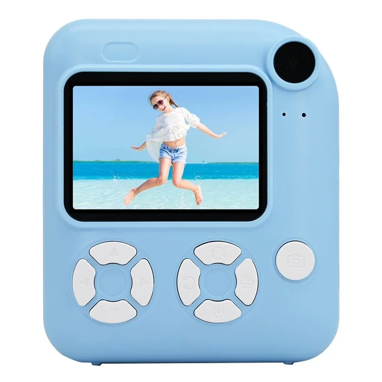 KDC-0013E 2.4-inch Screen Dual Lens Kids Instant Camera Photo Thermal Printing Camera Toy - Blue