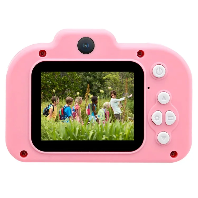 KDC-0025A 2.0 Zoll Bildschirm HD Kids Camera Toy Dual Lens Digitalkamera Videorekorder - Pink