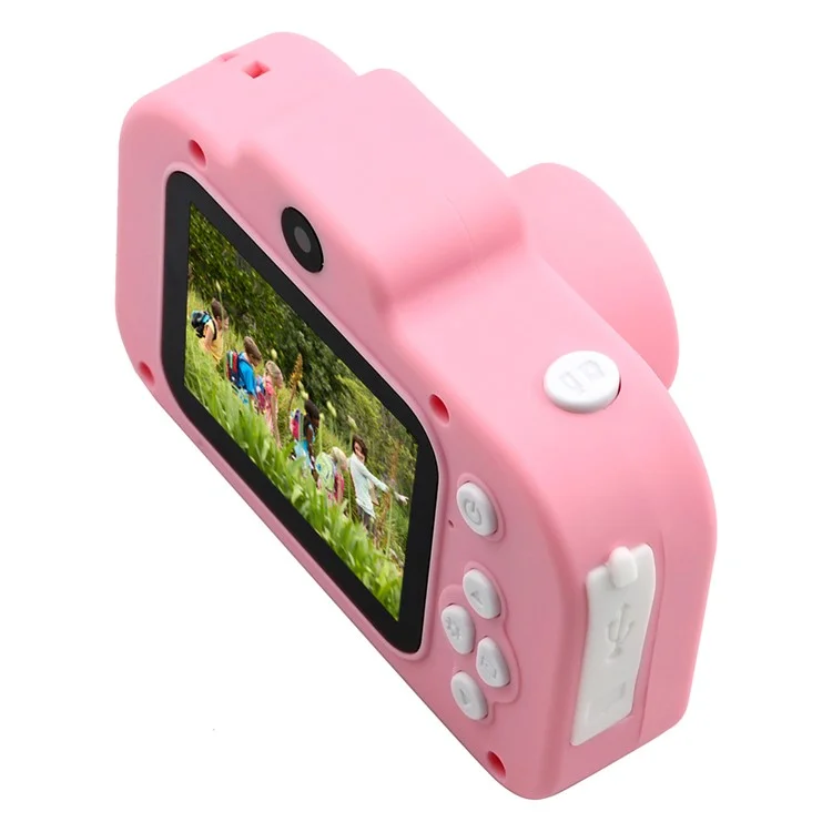 KDC-0025A 2.0 Zoll Bildschirm HD Kids Camera Toy Dual Lens Digitalkamera Videorekorder - Pink