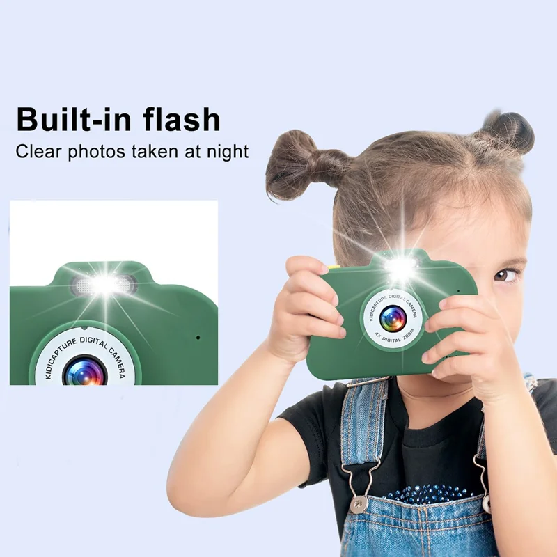 KDC-0025A 2.0 inch Screen HD Kids Camera Toy Dual Lens Digital Camera Video Recorder - Green