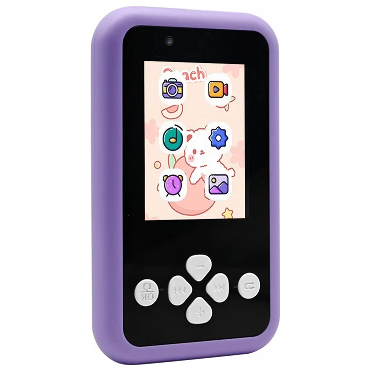 KDC-0027A 2.4-inch Screen Kids Camera Built-in Games Creative Filters Rechargeable HD Digital Camera Toy - Purple