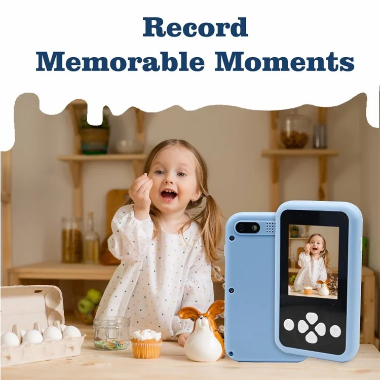 KDC-0027A 2.4 inch Screen Kid's Phone Toy Digital Camera Children Educational Toy (32G TF Card+Card Reader) - Blue