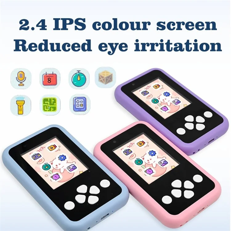 KDC-0027A 2.4 inch Screen Kid's Phone Toy Digital Camera Children Educational Toy (32G TF Card+Card Reader) - Blue