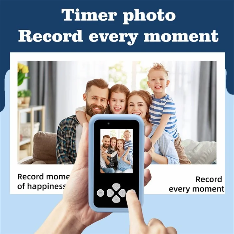 KDC-0027A 2.4 inch Screen Kid's Phone Toy Digital Camera Children Educational Toy (32G TF Card+Card Reader) - Blue