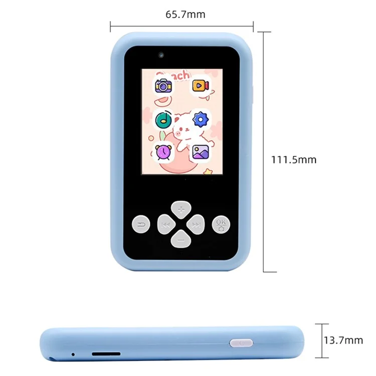KDC-0027A 2.4 inch Screen Kid's Phone Toy Digital Camera Children Educational Toy (32G TF Card+Card Reader) - Blue