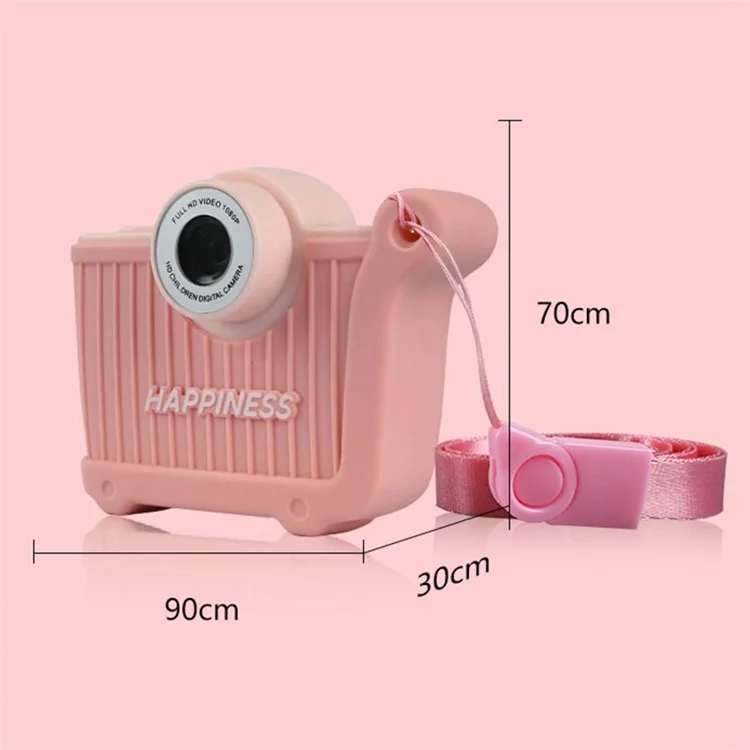 Camera giocattolo per bambini KDC-0026A con schermo da 2,0 pollici, fotocamera HD a doppio obiettivo, registratore video, 32G scheda TF + lettore di schede - Rosa