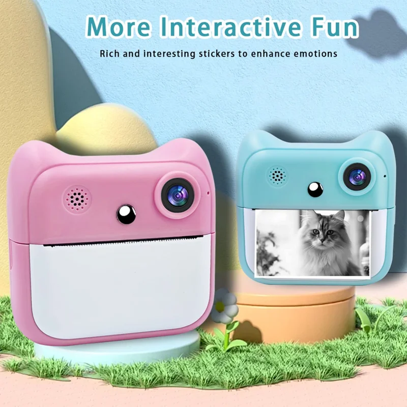 A25 2.4 Inch Kids Instant Print Digital Camera Video Recorder with Built-in Games - Blue