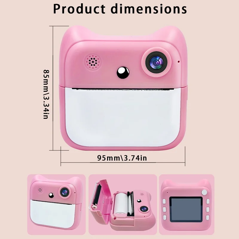 A25 2.4 Inch Kids Instant Print Digital Camera Video Recorder with Built-in Games - Blue