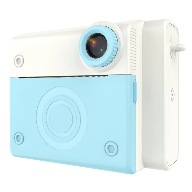 Appareil photo instantané pour enfants P4 2,8 pouces avec jeux intégrés, lecteur MP3, enregistreur vidéo HD à double objectif - Bleu