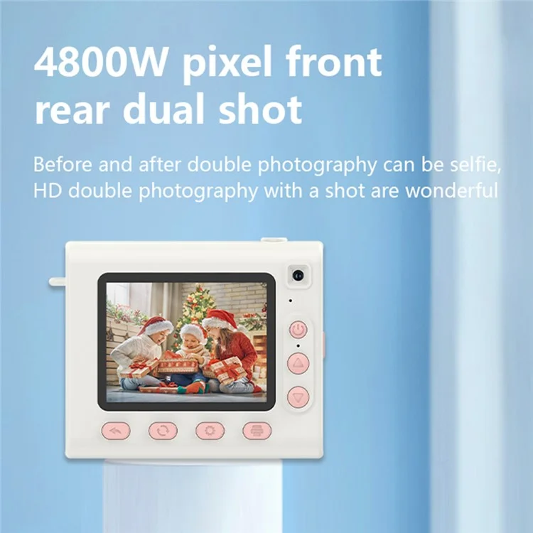 Appareil photo instantané pour enfants P4 2,8 pouces avec jeux intégrés, lecteur MP3, enregistreur vidéo HD à double objectif - Bleu