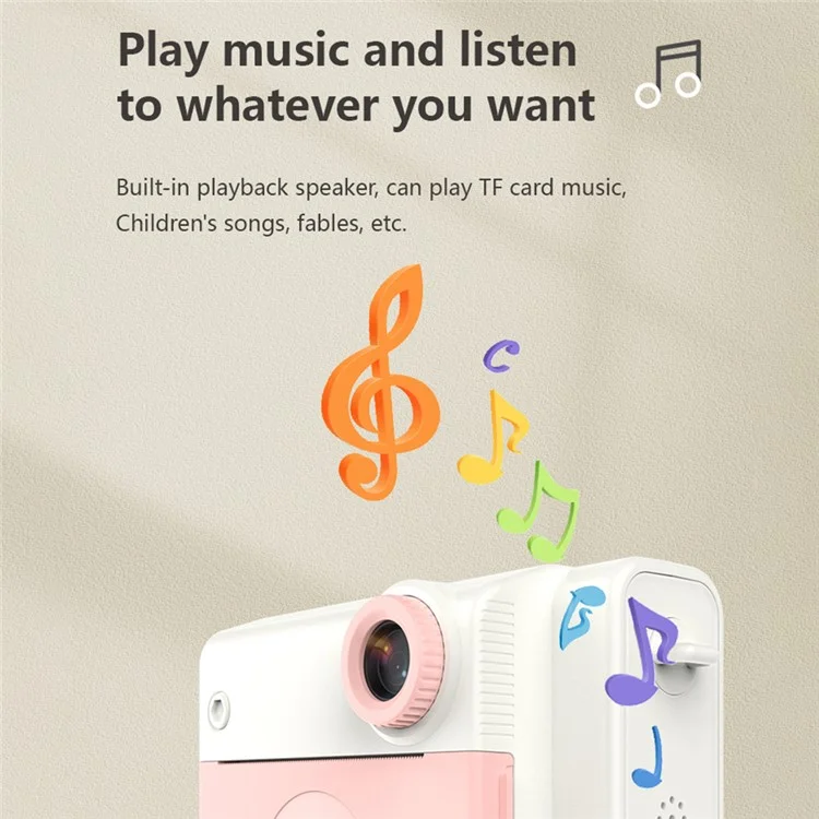 Appareil photo instantané pour enfants P4 2,8 pouces avec jeux intégrés, lecteur MP3, enregistreur vidéo HD à double objectif - Bleu
