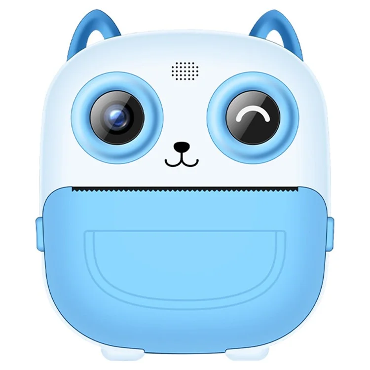 S5 2.4-Inch HD Dual Lens Cartoon Kids Instant Print Camera MP3 Player Video Recorder, with 32G Memory Card + Card Reader - Blue