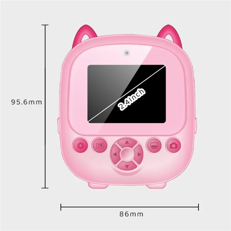 S5 2.4-Inch HD Dual Lens Cartoon Kids Instant Print Camera MP3 Player Video Recorder, with 32G Memory Card + Card Reader - Blue