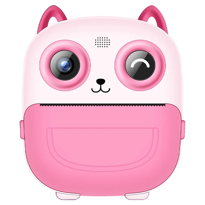S5 2.4-Inch HD Dual Lens Cartoon Kids Instant Print Camera Built-In Games MP3 Player Video Recorder - Pink