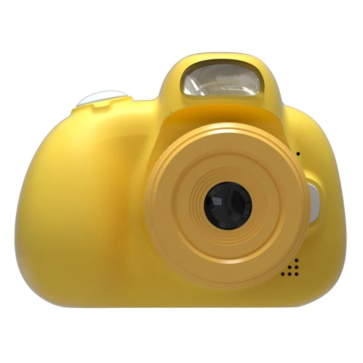 D6S Videocamera da 2,4 pollici con schermo IPS, doppio obiettivo, per bambini (con scheda TF da 32 GB + lettore di schede) - Giallo