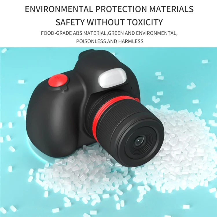 D6S Videocamera da 2,4 pollici con schermo IPS, doppio obiettivo, per bambini (con scheda TF da 32 GB + lettore di schede) - Giallo