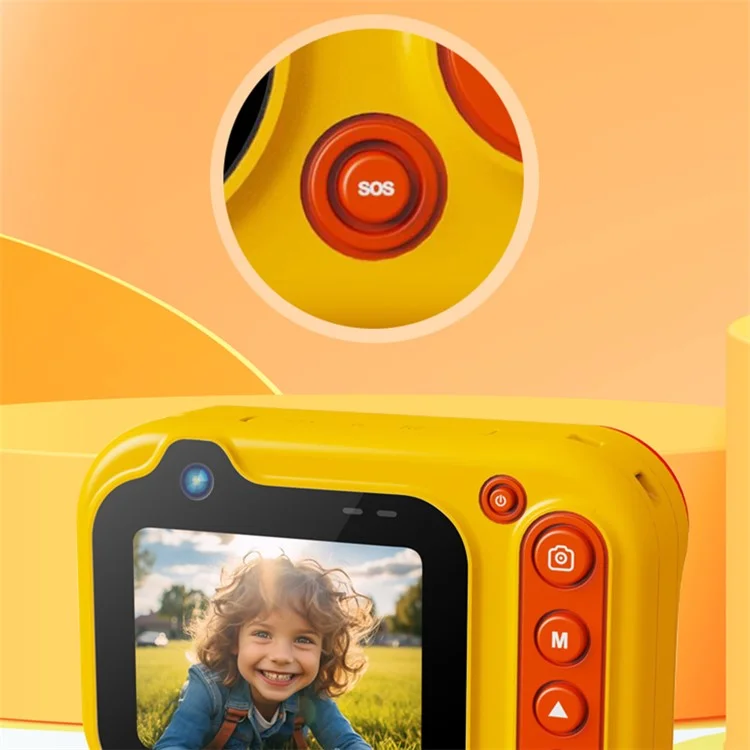 Cámara para niños D60 3m Underwater 2.4-Inch IPS Screen Dual Lens con linterna LED y botón SOS, sin trípode - Marrón