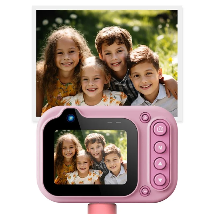 Cámara para niños D60 3m Underwater 2.4-Inch IPS Screen Dual Lens con linterna LED y botón SOS, sin trípode - Marrón