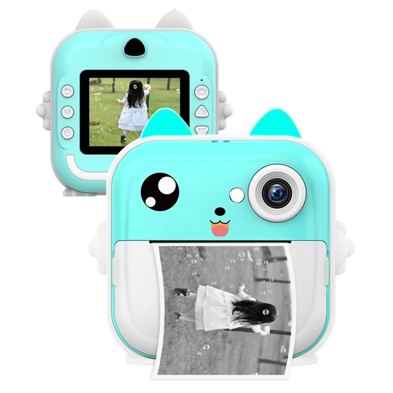 Q5 Portable HD Single-Lens Instant Camera Children Error Printer Camera with 32G Memory Card + Card Reader - Blue