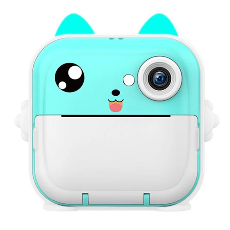 Q5 Portable HD Single-Lens Instant Camera Children Error Printer Camera with 32G Memory Card + Card Reader - Blue