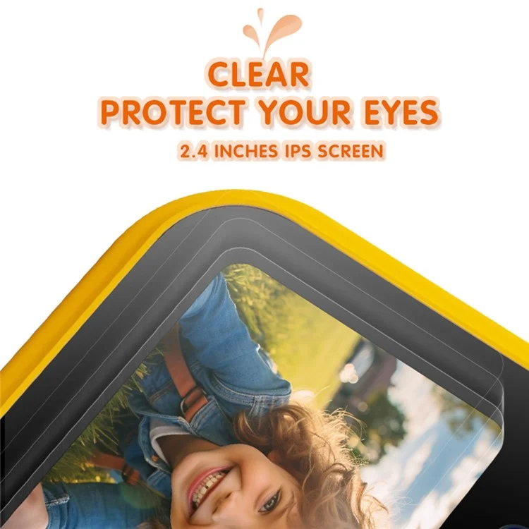Câmera para Crianças D60 3m Subaquática com Tela IPS de 2,4 Polegadas, Lentes Duplas e Cartão de Memória de 32G + Leitor de Cartão, Sem Tripé - Rosa