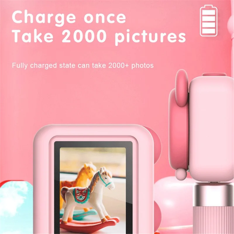 D32 2.0 Inch IPS Screen Dual Lens Mini Kids Camera Video Recorder with Tripod, with 32G Memory Card + Card Reader - Brown