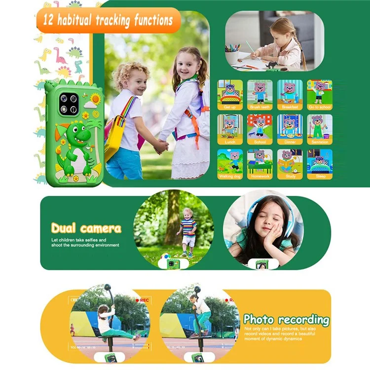 Cámara de juguete para niños con pantalla táctil de 2.8 pulgadas, lentes duales y juegos incorporados - Unicornio morado