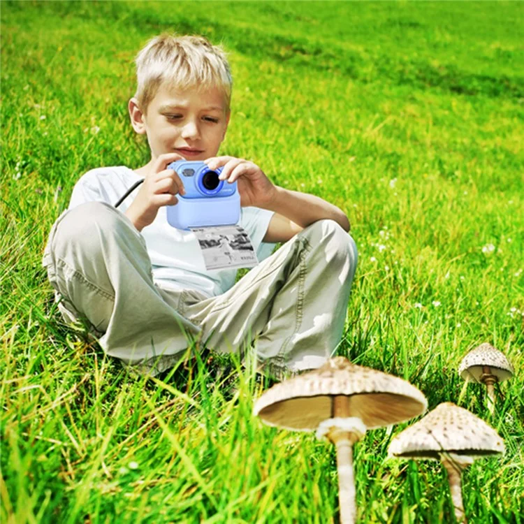 Cámara digital de fotos instantáneas P79 para niños, diversión y juegos, HD 1080P, doble lente, con tarjeta de memoria de 32 GB, color rosa