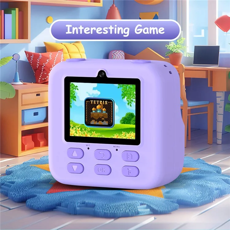 Cámara digital de fotos instantáneas P79 para niños, diversión y juegos, HD 1080P, doble lente, con tarjeta de memoria de 32 GB, color rosa