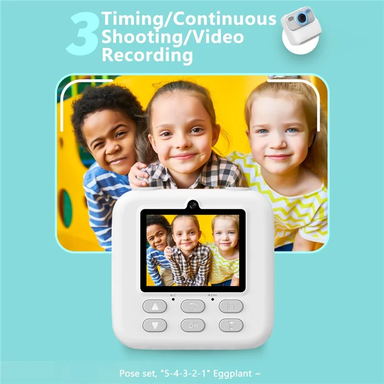 Cámara digital de fotos instantáneas P79 para niños, diversión y juegos, HD 1080P, doble lente, con tarjeta de memoria de 32 GB, color rosa