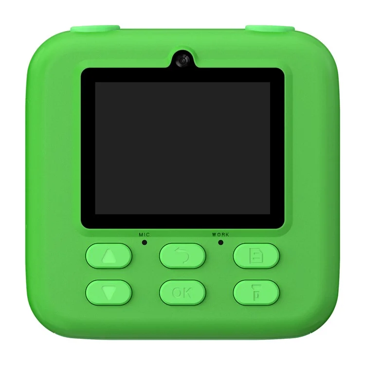 Cámara instantánea para niños P79 Juego divertido HD 1080P Cámara de doble objetivo con tarjeta de memoria de 32GB - Verde