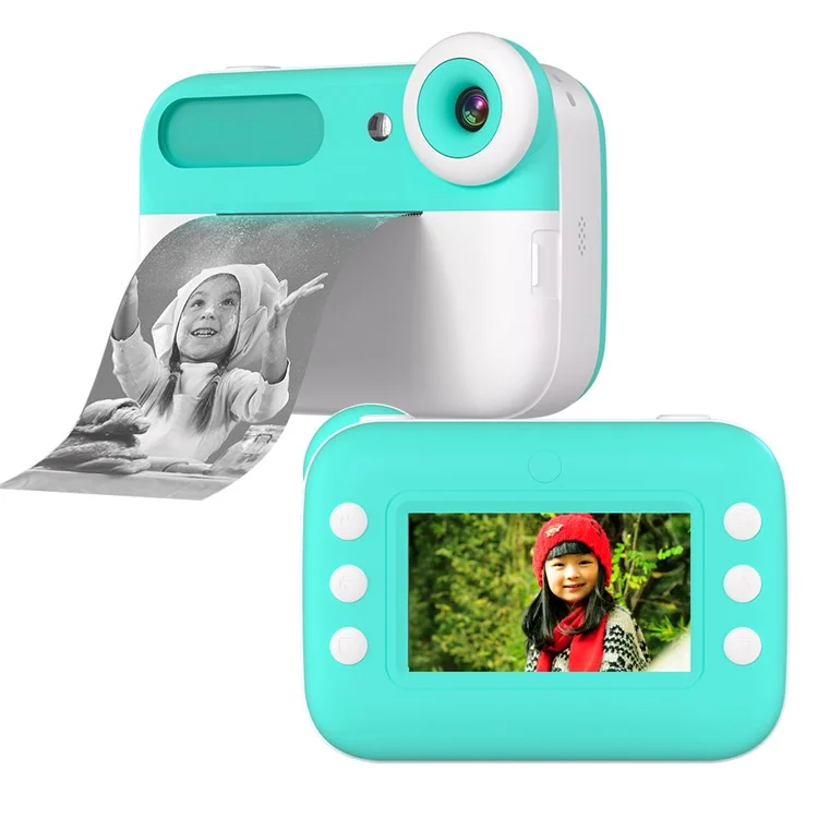 Q7 Cámara Instantánea para Niños con Impresora Térmica de Pantalla de 3,0 pulgadas y 48MP, con Tarjeta TF de 32 GB + Lector de Tarjetas - Azul